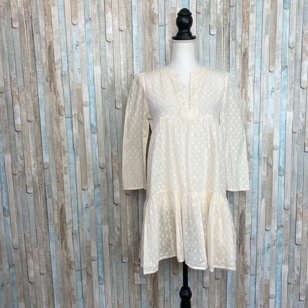 Emerson Fry XS India Collection Layla Swiss Dot Mini Tunic Dress Organic Boho - Picture 2 of 15